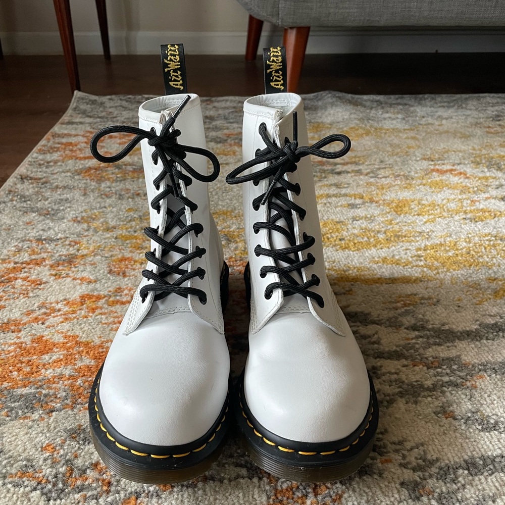 White Dr. Martens 1460 boots, size 9